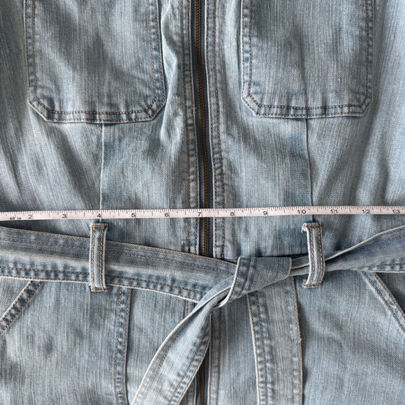 Blue Denim Zip-Up Jumpsuit by Express - Picture 14 of 14